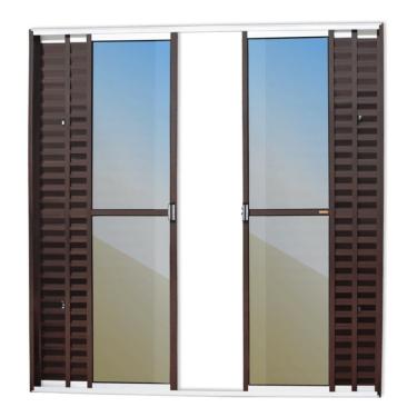 Imagem de Porta Balcão 6 Folhas Super 25 Vidro Reflex 210cm X 240cm Brimak Mix Corten
