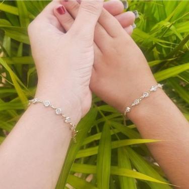 Imagem de Kit Pulseira Tal Mãe E Tal Filha Ponto De Luz Banhado A Ouro