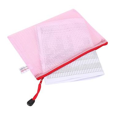 Imagem de Ymiko Lápis, 12pcs A5 Mesh Zipper Bags Pastas de Documentos Organizador de Pastas de Arquivos Organizador Com um Zíper Confiável, para Transportar Documentos, Mapas, Cartões, (Vermelho)