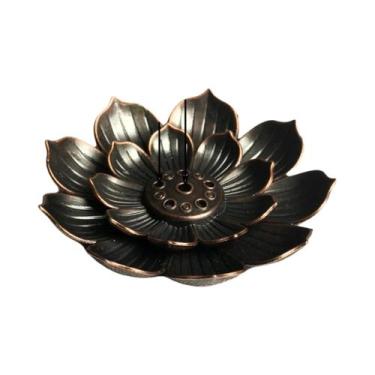 Imagem de Suporte De Incenso Em Liga De Linha Lotus Com Base De Espiral De Sânda