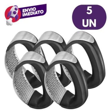 Imagem de Kit Amassador Espremedor Triturador Alho Inox Tempero Esmagador Utensí