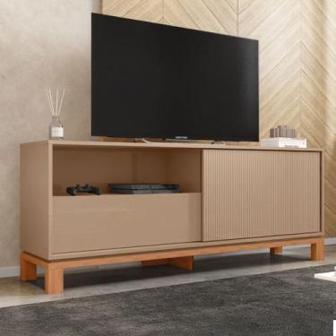 Imagem de Rack para TV Até 55 Polegadas Mondrian 1 Porta 1 Gaveta Ripado 3d Sued