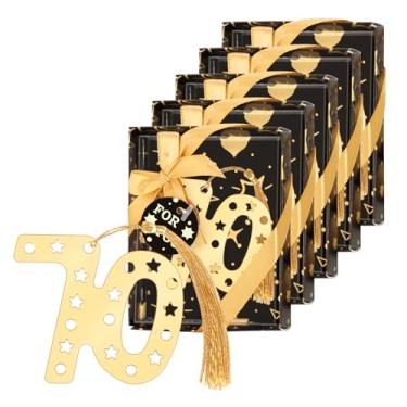 Imagem de 60 marcadores de livro de aniversário de 70 anos para lembrancinhas de festa de 70 anos de 70 anos, lembranças, lembrancinhas, presentes e decorações para convidados