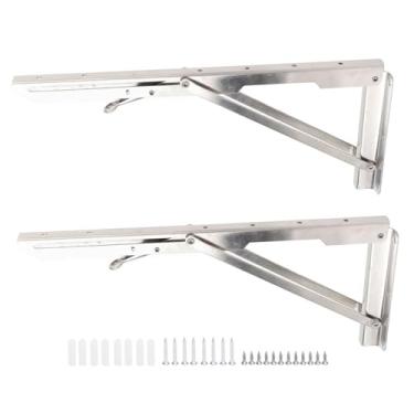 Imagem de aqxreight Prateleira Dobrável de Parede de Mesa de Bancada 15,6 Polegadas de Serviço de Aço Inoxidável de Aço Inoxidável Com Dobradiça de Dobradiça de Prateleira Montada Em Aço de Aço