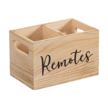 Imagem de KiBcsLic Caixa de armazenamento com suporte para controle remoto, 2 compartimentos, organizador de controle remoto, organizador de mídia para escritório