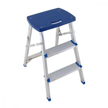 Imagem de Escada Dobrável em Alumínio 3 Degraus MOR 5107