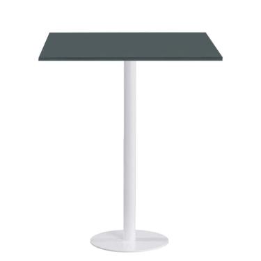Imagem de Mesa Pisa Beta Bistrô Fratini 107,50cm (a) Disco Redondo Branco Tampo Mdp Quadrado Grafito 60cm (l)