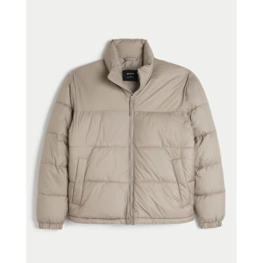 Imagem de Jaqueta Puffer Masculina Hollister Boxy Bege