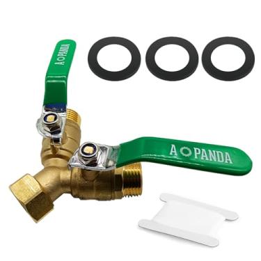 Imagem de AOPANDA Divisor de mangueira de jardim de 2 vias, conector divisor de mangueira de fluxo total ao ar livre, válvula Y rosca direita de 3/4 polegadas (verde)