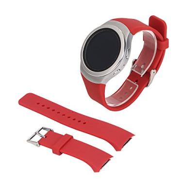 Imagem de Pulseira de relógio Samsung Gear S2 – Pulseira de substituição esportiva de silicone macio para Samsung Gear S2 Smart Watch SM-R720 SM-R730 versão apenas, Vermelho