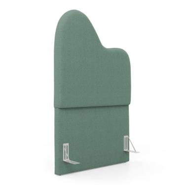 Imagem de Cabeceira Orgânica Cama Box Solteiro Sea 90cm com Frame Bouclé Verde Menta - Desk Design