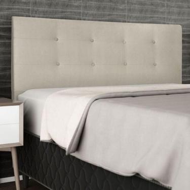 Imagem de Cabeceira Estofada Cama Box Queen 160 Cm Atena Suede Bege