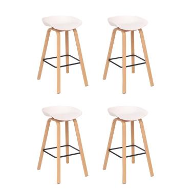 Imagem de Kit 4 Banquetas Alta Polipropileno Toledo Fratini Branco
