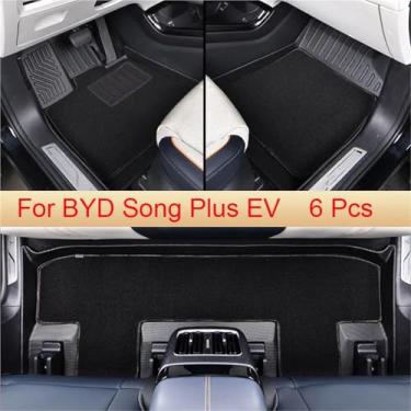 Imagem de Tapetes automotivos compatíveis com BYD Song Plus DM-i EV 2021-2025, à prova d'água, antiderrapantes e totalmente envoltos, acessórios para volante à esquerda(6Pcs-Song Plus EV)
