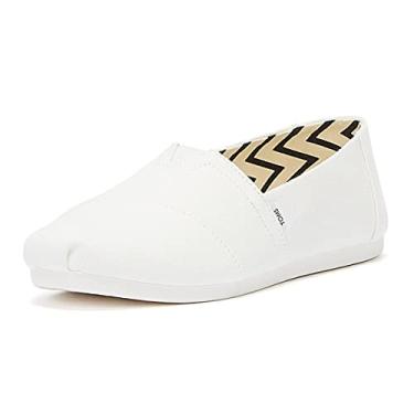 Imagem de TOMS Sapatilhas femininas Alpargata sem cadarço, Branco, 35