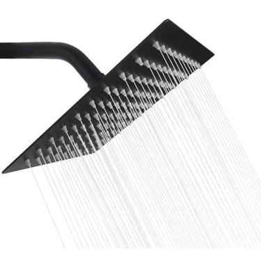 Imagem de Chuveiro Ducha Solar Gás Fria Externa Piscina Quinta Slim Quadrado 20x20 Preto