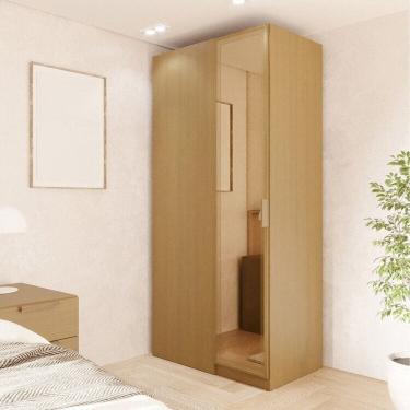 Imagem de Guarda Roupa Linear 1 Porta Reflecta Jade Cabecasa Madeiramadeira Avelã