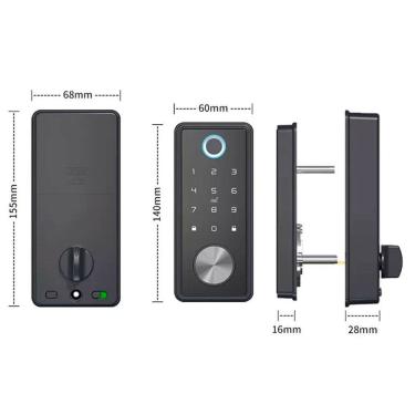 Imagem de Fechadura Digital Beluni Nero Pivotante Bluetooth TTLock 402