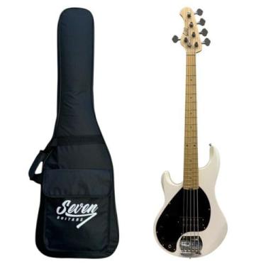 Imagem de ContraBaixo Seven Music 5 Cordas WH Branco SBM-57 - LH C/Bag - Seven G