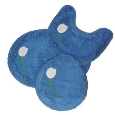Imagem de Jogo de Banheiro Soft 03 Peças Miriam - Azul, Azul