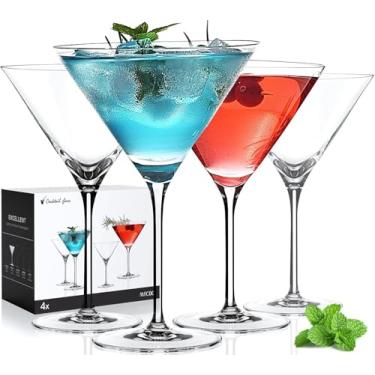 Imagem de LUNA & MANTHA Martini Glasses | Set of 4 | 10oz | Hand-Blown Crystal Large Martini Glass Set | Elegant Cocktail Glasses for Bar, Whiskey, Gin, Tequila | Goblet Gift Set for Birthday, Housewarming