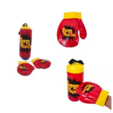 Imagem de Brinquedo Saco de Pancada Infantil Luvas de Boxe Fighter