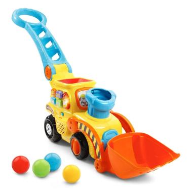 Imagem de Escavadeira Toy VTech Pop-a-Balls Push & Pop com música, amarela