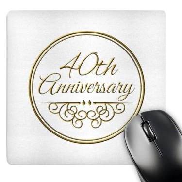 Imagem de 3dRose 20,32 cm x 20,22 cm Texto dourado para presente de aniversário de 40 anos casados juntos com texto dourado para celebrar aniversários de casamento 40 anos (mp_154482_1)