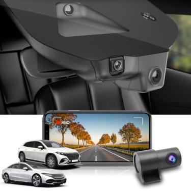 Imagem de Fitcamx Câmera de painel duplo 4K para Mercedes-Benz EQS 450 580 4MATIC Sedan SUV 2022-2024 (HD2-6579), aparência OEM, vídeo frontal 2160P + traseira 1080P, Wi-Fi e aplicativo, gravação em loop