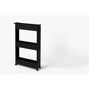 Imagem de Prateleira Armário Multiuso Rodinhas Organizador de Cozinha Banheiro e Lavanderia(Branco-4 Andares)