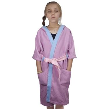 Imagem de Roupão Aveludado Infantil Quimono com Capuz Jujuba M Com 1 peça