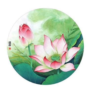 Imagem de Novo tapete redondo estilo chinês tapete de entrada macio com padrão floral para cozinha, sala de estar, quarto, sala de jantar