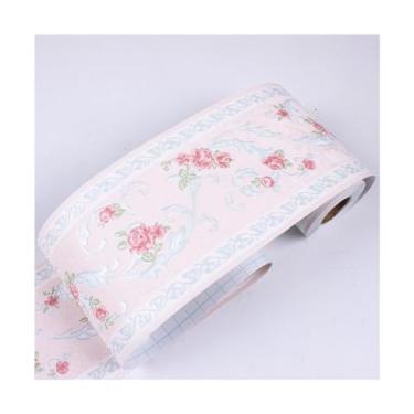 Imagem de TsoLay 500 cm/197 pol. Borda de papel de parede impermeável autoadesivo decoração de parede moldura floral adesivos de borda de papel de parede para decoração de casa