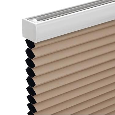 Imagem de Changshade Persianas celulares sem fio, persianas blackout favo de mel para janelas, persianas plissadas, fáceis de instalar para janelas internas e portas francesas, 90 cm L x 182 cm A, marrom claro