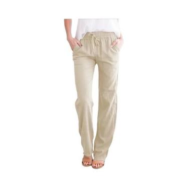 Imagem de Calça Feminina Soltinha de Algodão e Cânhamo - Perfeita para Primavera