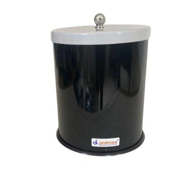 Imagem de Lixeira 5 Litros Esmaltada Com Tampa Banheiro Cozinha Escritório - Ald