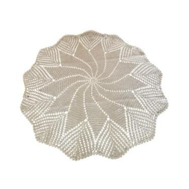 Imagem de Tapete Grande Rosa dos Ventos 1,50m Crochê Artesanal (Cru)