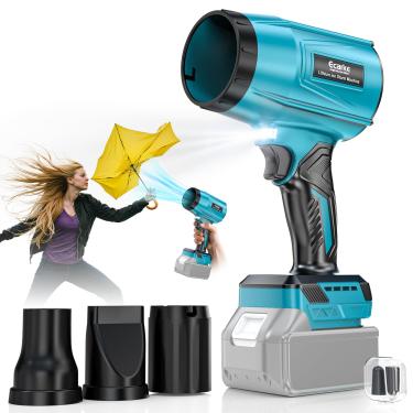 Imagem de Soprador de folhas sem fio compatível com Makita 18V: limpador de poeira portátil de 800000RPM, soprador de jato turbo portátil elétrico leve com motor sem escovas para limpeza de pátio cuidados com o