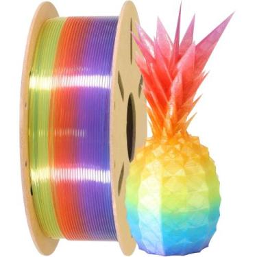 Imagem de Filamento de impressão 3D BBLIFE Clear Rainbow PLA 1,75 mm 1 kg