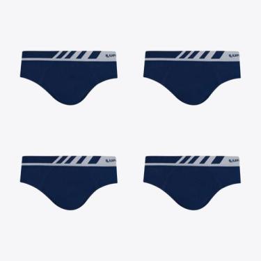 Imagem de Kit 4 Cuecas Lupo Slip Microfibra Sem Costura 00691-104, Azul marinho,