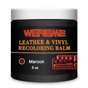 Imagem de WERBME Bálsamo de recoloração de couro e restaurador de cor - Tintura multiuso e tinta para sofás de couro desbotado, assentos de carro, sapatos | Corrigir arranhões em roupas, móveis e acessórios