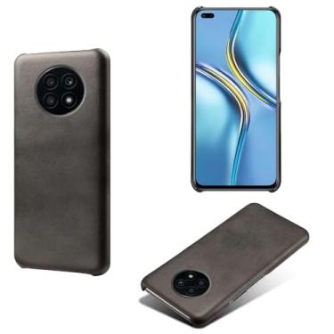 Imagem de Capa para Honor X20,Proteção contra quedas,Casca de volta de cor sólida simples,Design de couro de imitação de plástico-Black