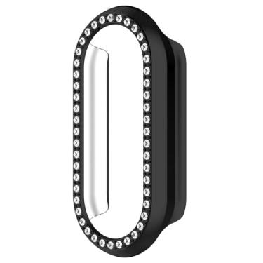 Imagem de MOTONG Capa protetora compatível com Xiaomi Band 10 - Capa protetora brilhante de PC compatível com Xiaomi MI Band 10/9 (preto)