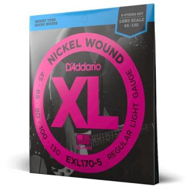 Imagem de Encordoamento Para Baixo 5 Cordas Escala Longa .045-.130 D'Addario XL 