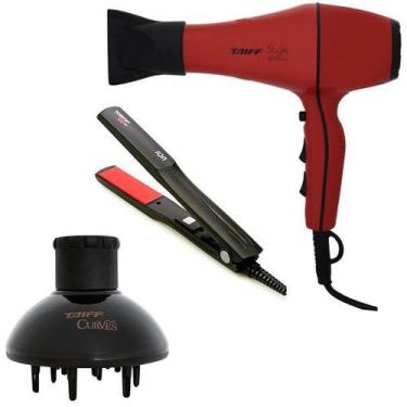 Imagem de KIT TAIFF - SECADOR PROFISSIONAL STYLE RED 2000W 127V + PRANCHA RED IO
