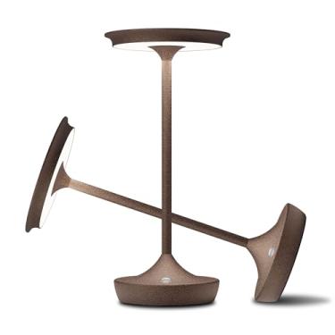 Imagem de YHT Pacote Com 2 Luminárias De Mesa Recarregáveis Sem Fio, Lâmpada De Mesa Portátil Com Bateria De 6000 Mah, À Prova D'Água, 3 Cores, Luz De Mesa Led Com Função De Memória Para Áreas Externas/Jantar