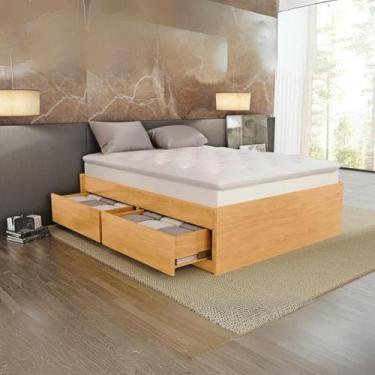 Imagem de Base Box 4 Gavetões Queen Size Madeira Maciça Alto Padrão Mel - Bedroo