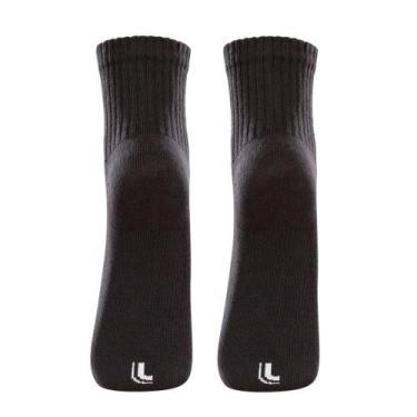 Imagem de Kit com 2 pares de Meias Infantis Unissex Kids Sport Cano Médio Preto 