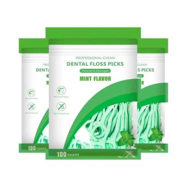 Imagem de Palitos De Fio Dental Mint 500pcs Limpeza Interdentária Descartáveis P