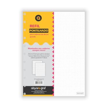 Imagem de Refil de folhas Pontilhado para Caderno de Discos Grande com 50 folhas com 11 furos abyara graf compatível com Caderno Inteligente